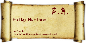 Peity Mariann névjegykártya