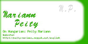 mariann peity business card